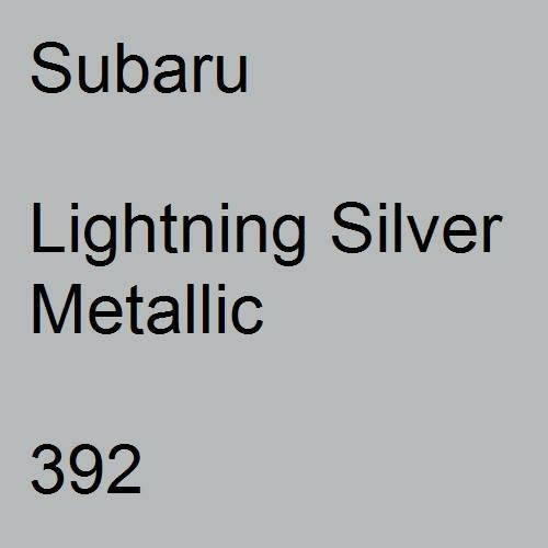 Subaru, Lightning Silver Metallic, 392.